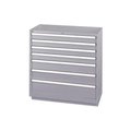 Lista International ListaÂ 7 Drawer Shallow Depth Cabinet - Light Gray, Master Keyed XSHS0900-0702LGMA